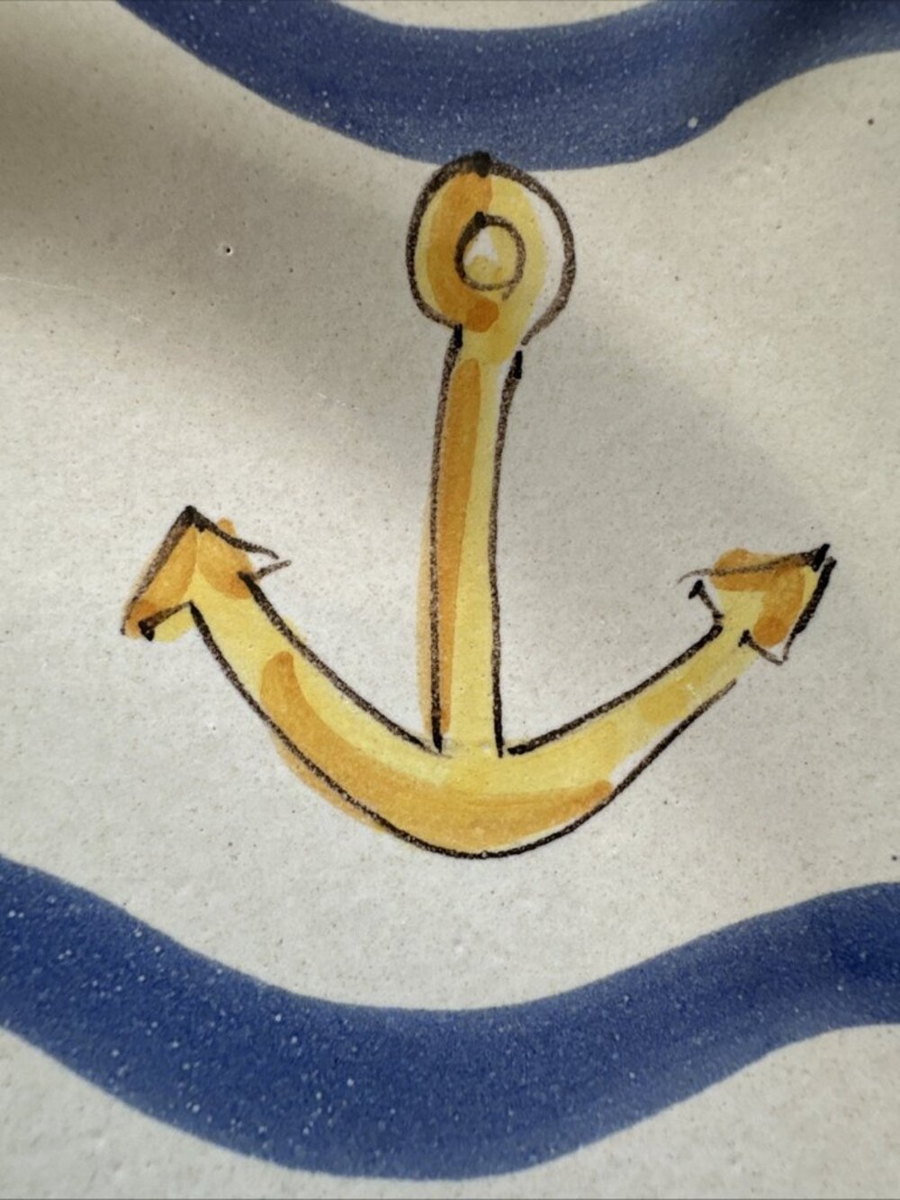 Vietri CAPRI Solimene Sailboats & Anchors Nautical 11.5" Dinner Plate Italy - Picture 3 of 10